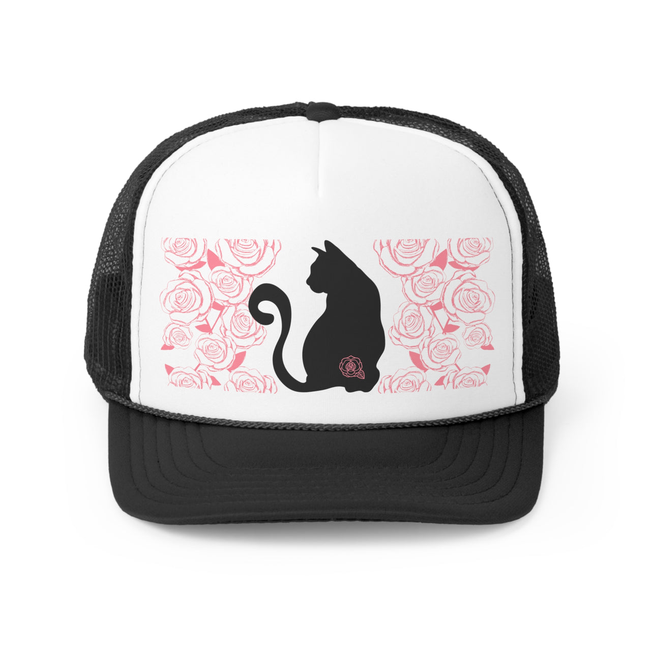 Trucker Cap Cats and Roses Adjustable One Size