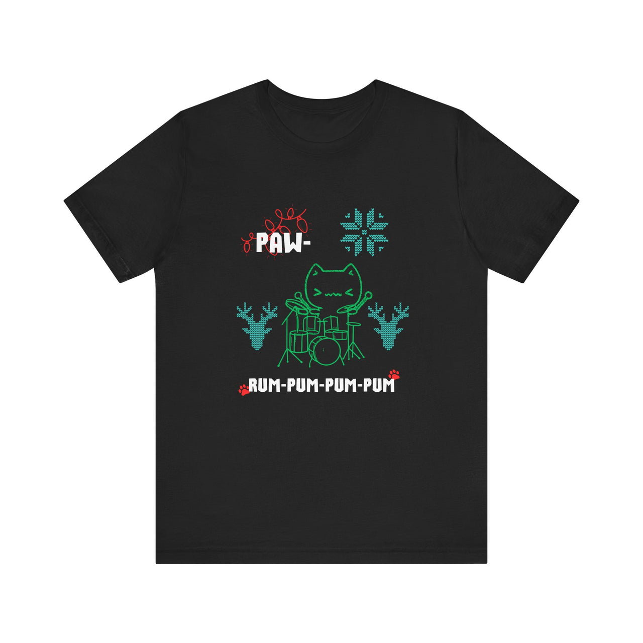 Christmas Cat Drummer Tee