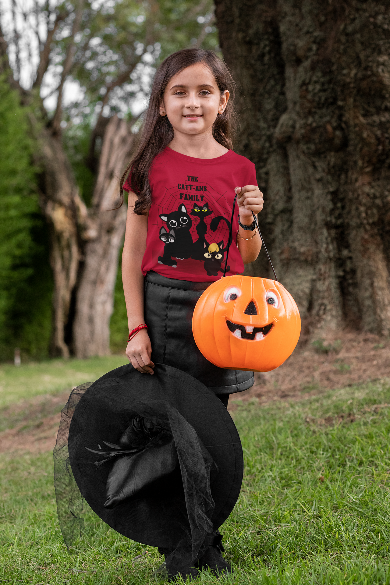 Kids Tee Catt-ams Family Halloween Cat Design