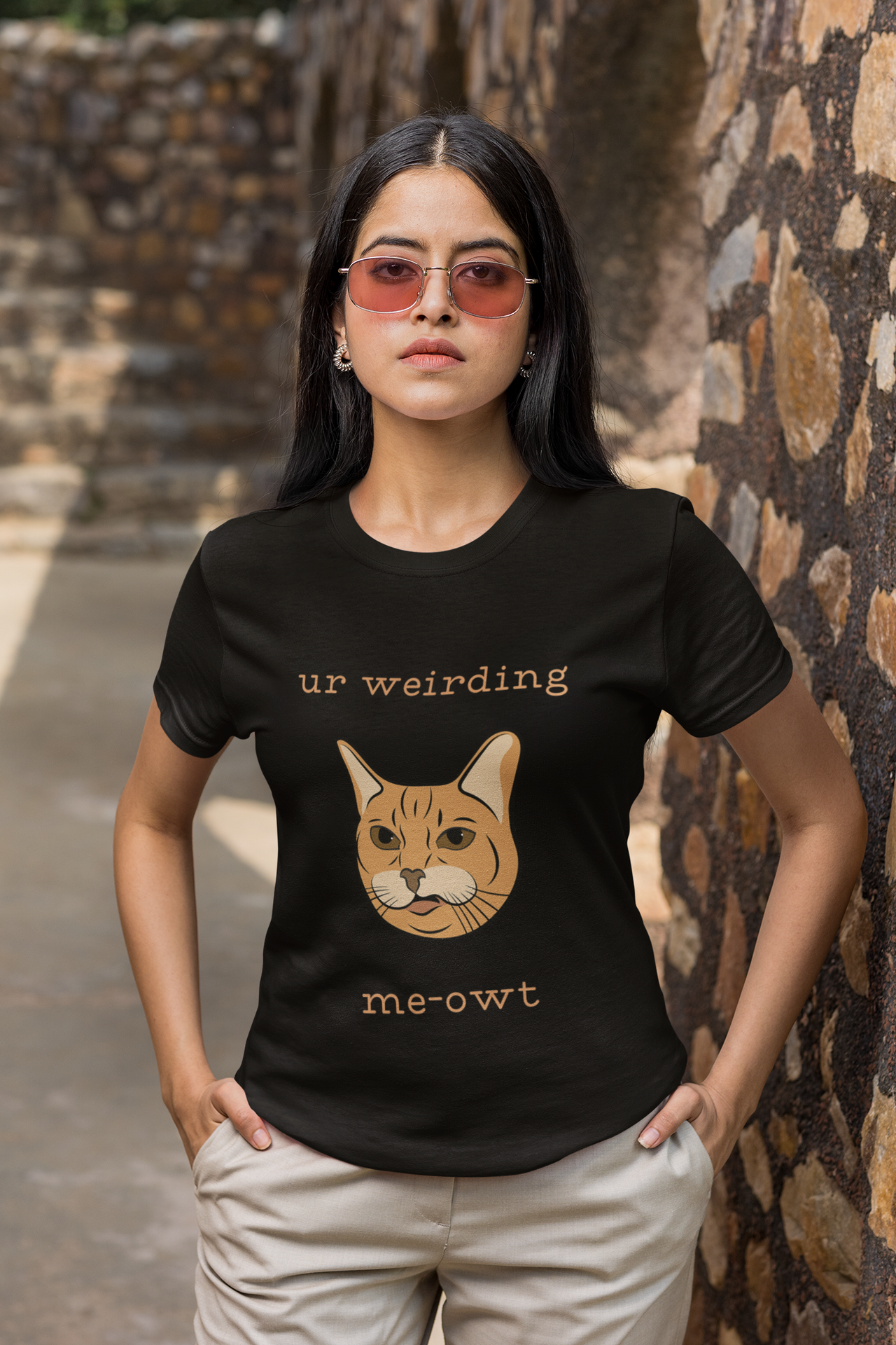 Cat Tee - Funny 'Ur Weirding Me-owt' Design