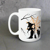 Thumbnail for Halloween Better With a Cat Cute Witch White Ceramic Mug 15oz