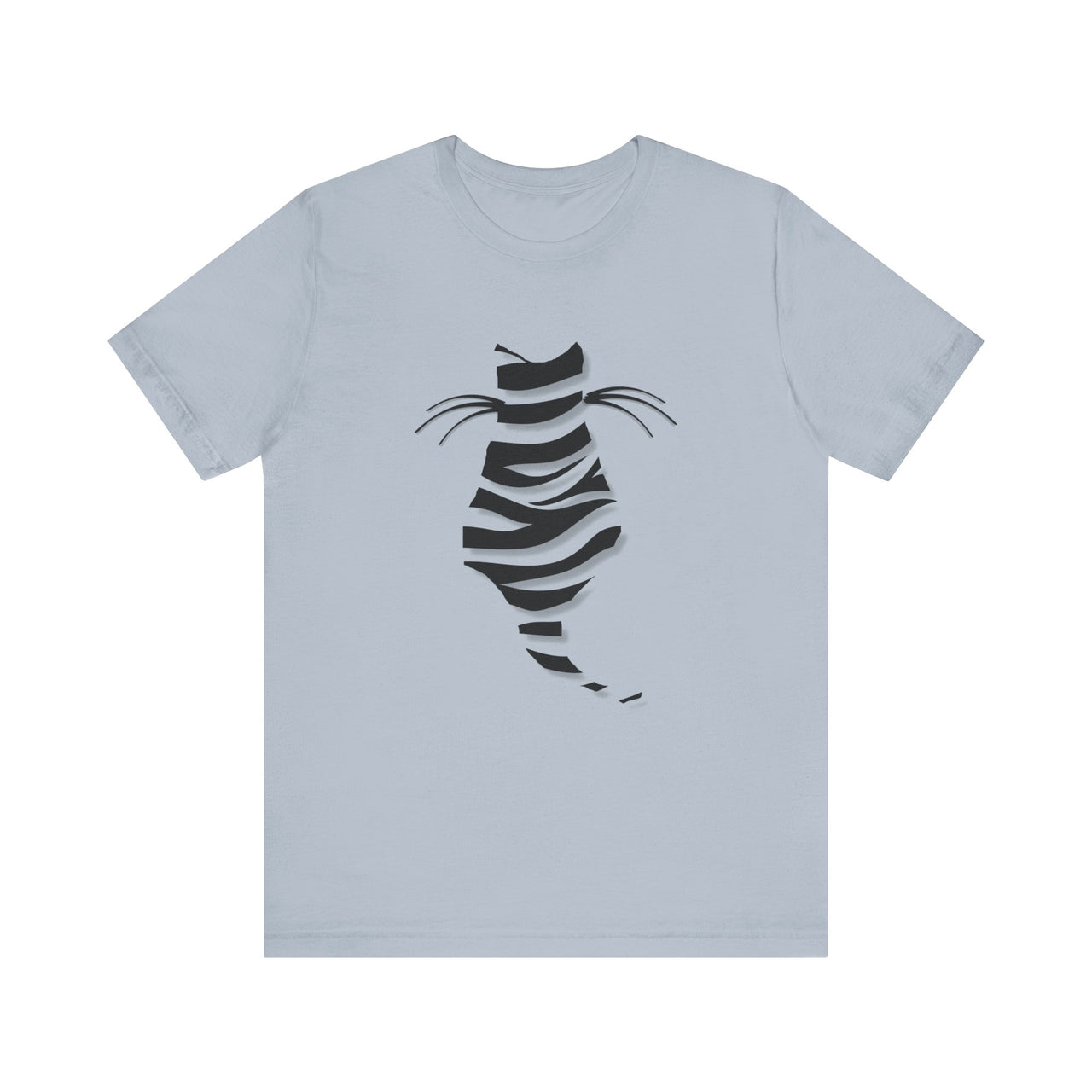 Cat shirt for men and women featuring a striped cat silhouette