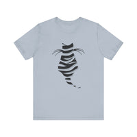 Thumbnail for Cat shirt for men and women featuring a striped cat silhouette