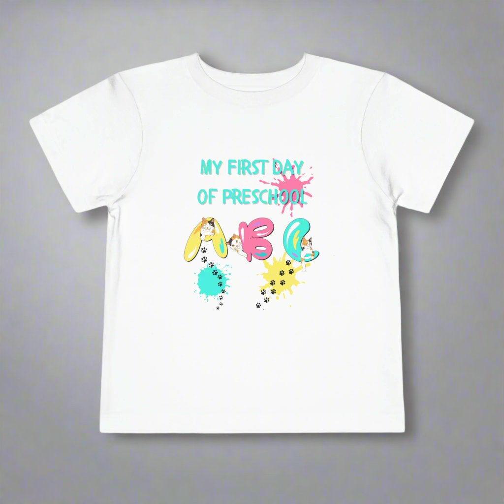 first day of preschool t-shirt cute cat toddler shirt