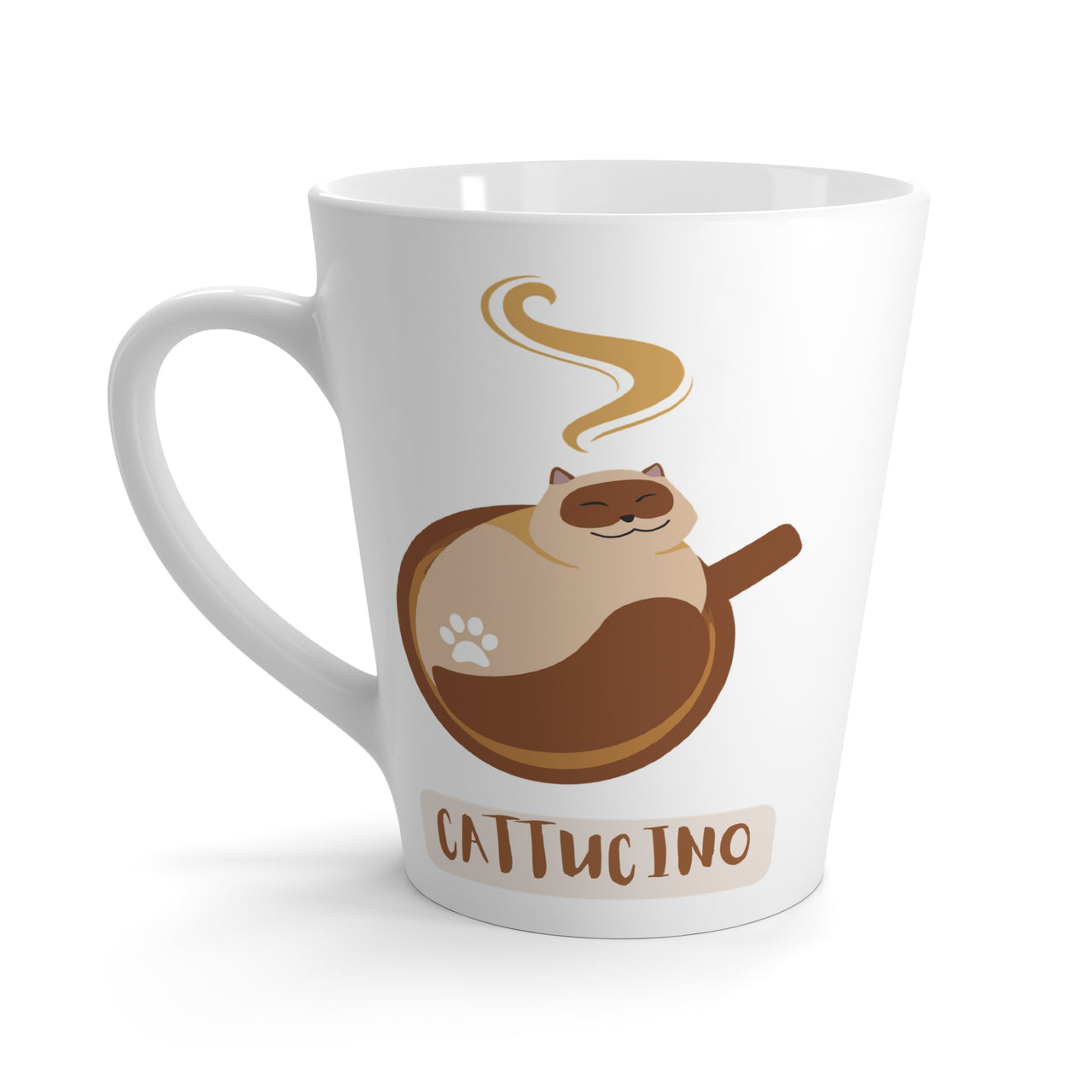 Latte Mug - Cattuccino Cat Coffee Cup Design