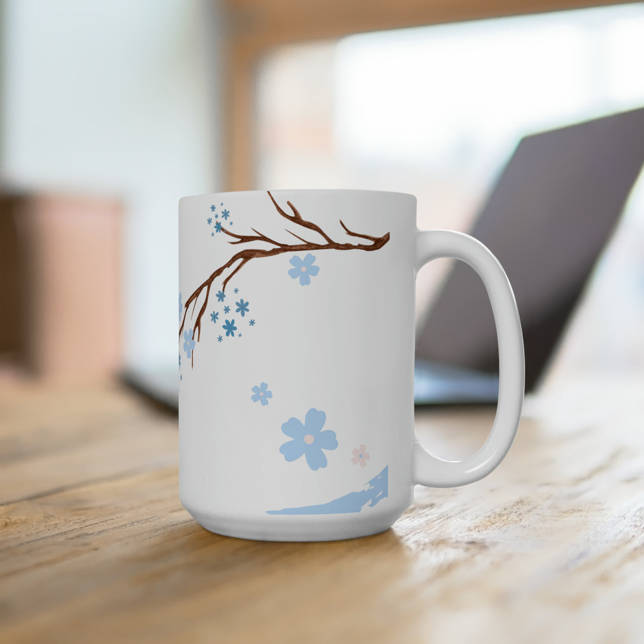 Beautiful Cat Mug Under Flower Tree Coffee and Tea Mug