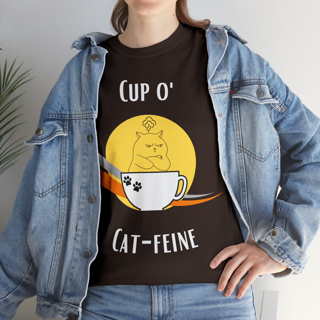 Funny Cat Shirt for Men and Women Graphic Heavy Cotton Tee Cat-fiene