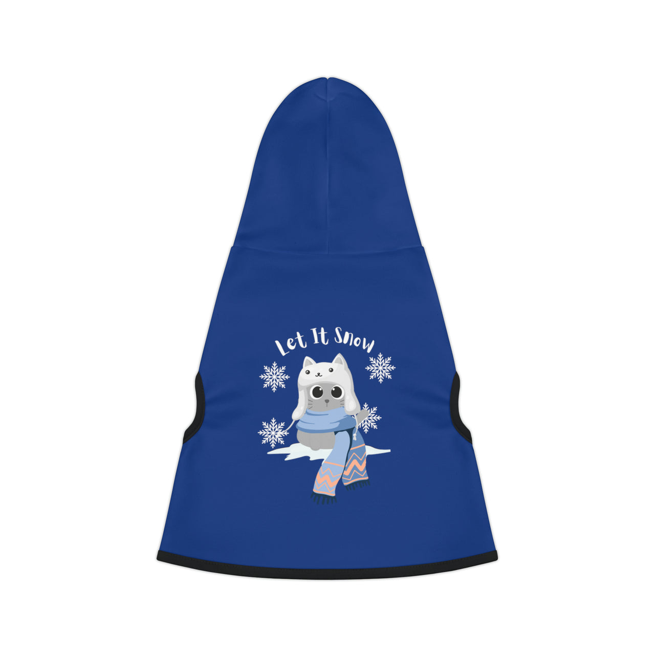 Pet Hoodie Let It Snow Blue Cat Jacket Cute Holiday Match Your Cat