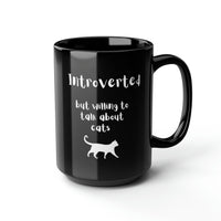 Thumbnail for Black Ceramic Cat Mug 15oz Cute Cat Mug Introvert