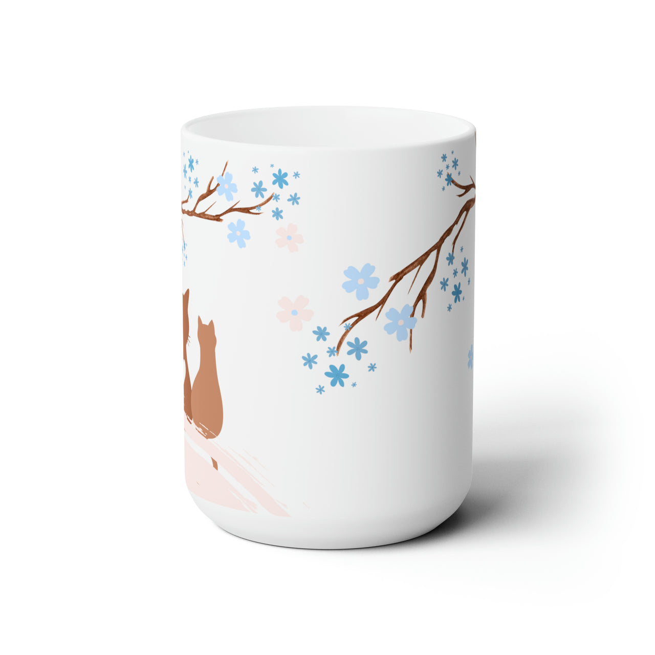 Beautiful Cat Mug Under Flower Tree Coffee and Tea Mug