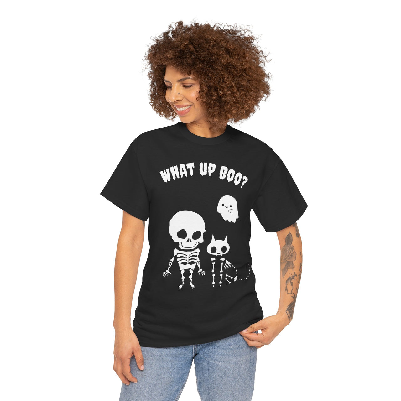 Skeleton Cat Halloween Tee