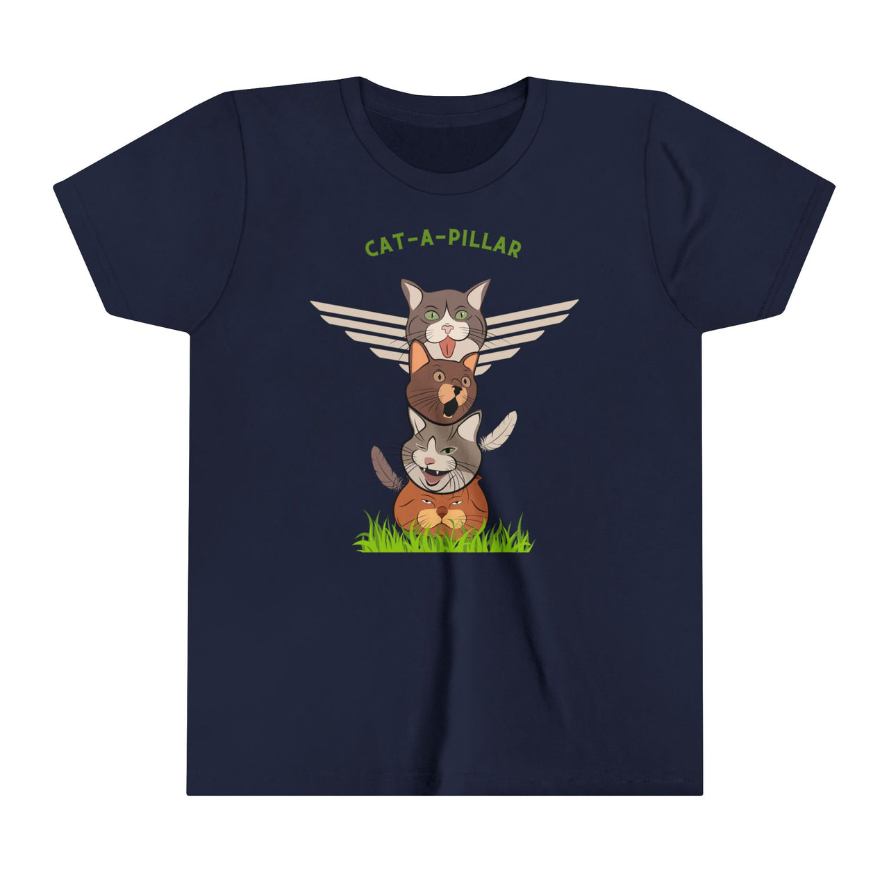 Youth Tee Funny Cat Shirt Cat-A-Pillar Totem Pole