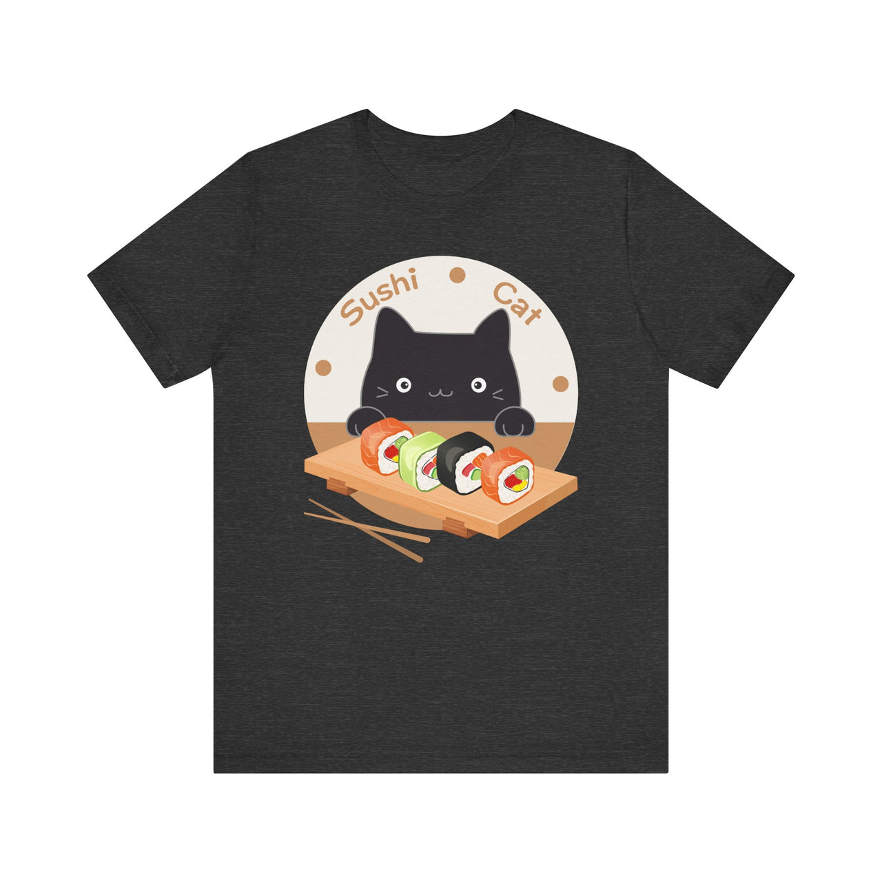 Funny Cat Shirt for Men and Women Short Sleeve Tee Cute Sushi Cat