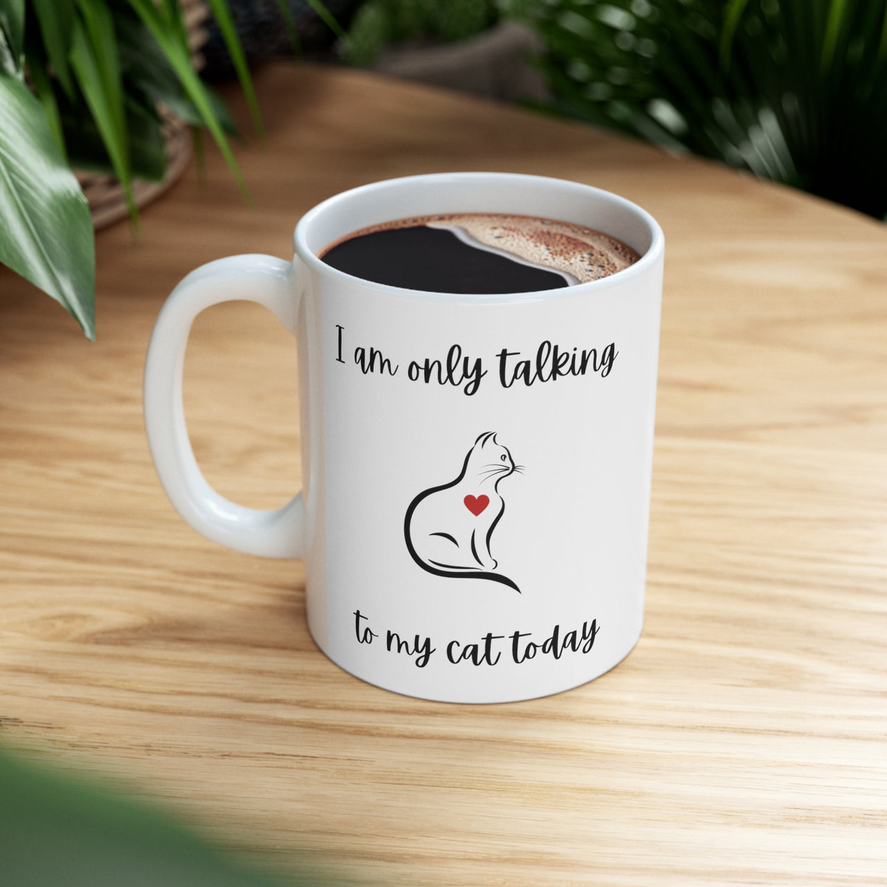 Mug Ceramic Coffee 11oz Microwave Dishwasher Safe Talking to My Cat