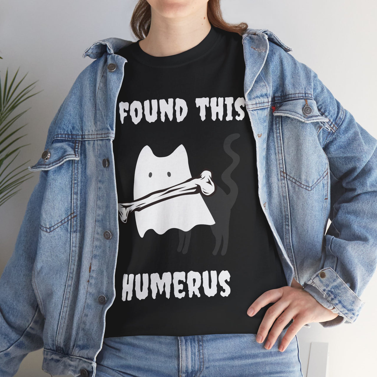 Funny Ghost Cat Tee - I Found This Humerus