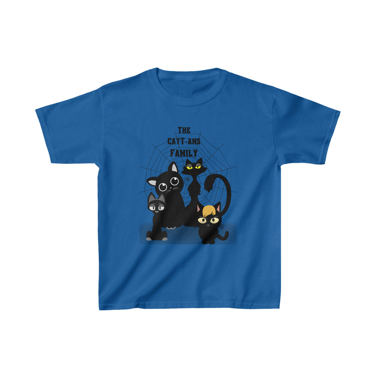 funny halloween cat shirt for kids, based on the Addams family