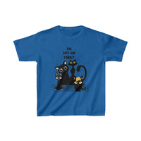 Thumbnail for funny halloween cat shirt for kids, based on the Addams family