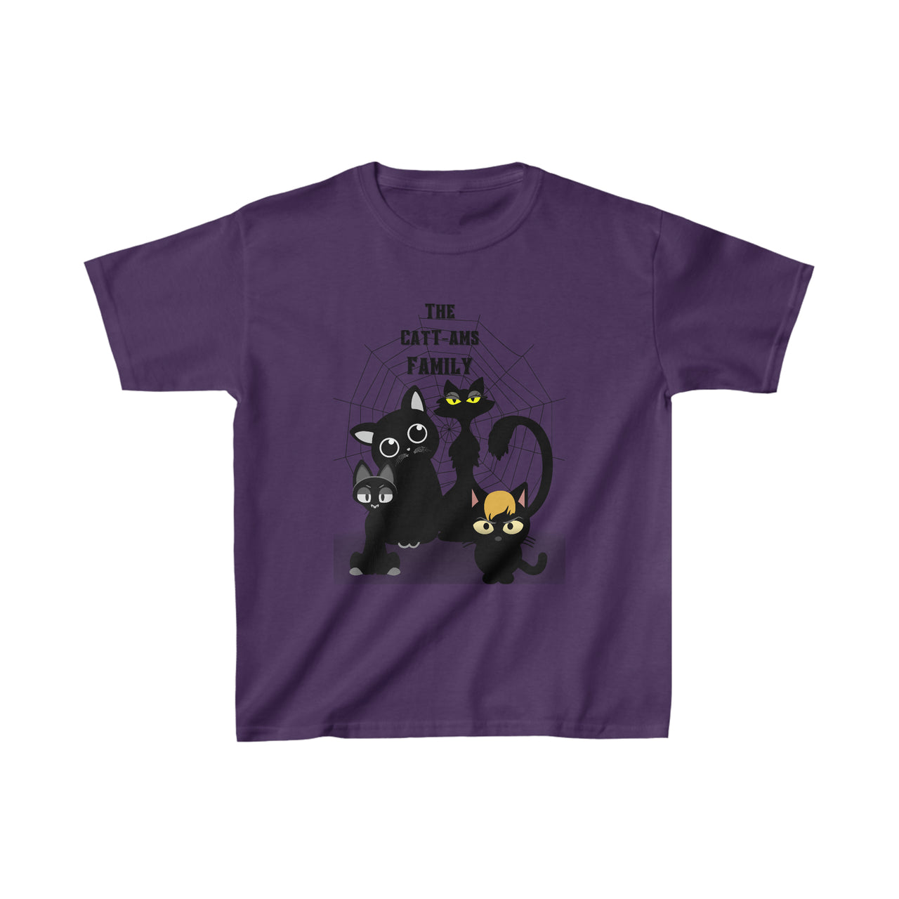 funny halloween cat shirt for kids, based on the Addams family