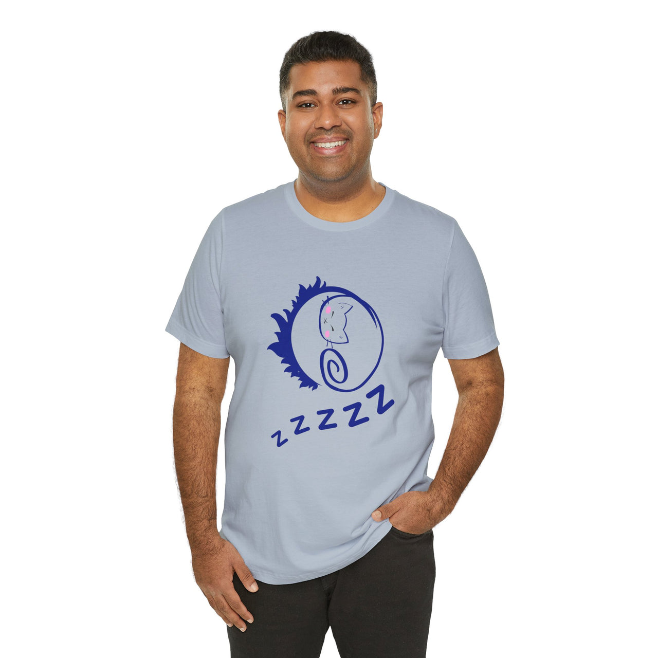 Sleeping Cat Print T-Shirt