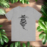 Thumbnail for Cat shirt for men and women featuring a striped cat silhouette