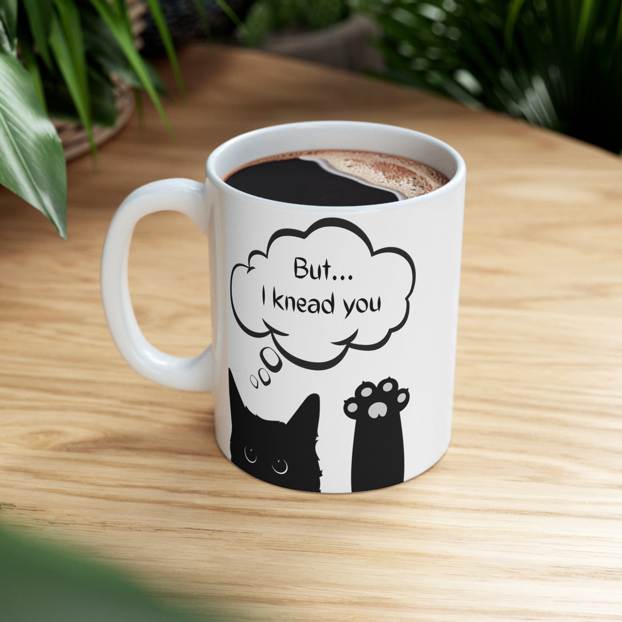 Mug Cat Ceramic Coffee 11oz Microwave Dishwasher Safe I Knead You