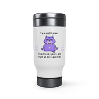 Thumbnail for Stainless Steel Travel Mug with Handle, 14oz Multitasker Funny Cute Cat Mug