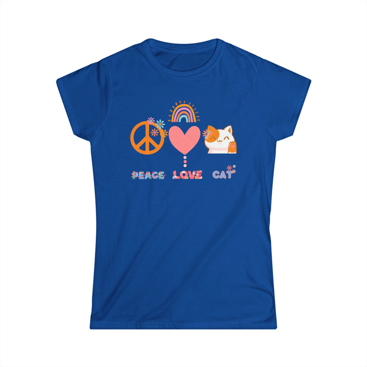 Women's Tee Peace Love Cat Shirt