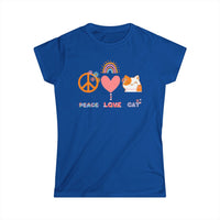 Thumbnail for Women's Tee Peace Love Cat Shirt