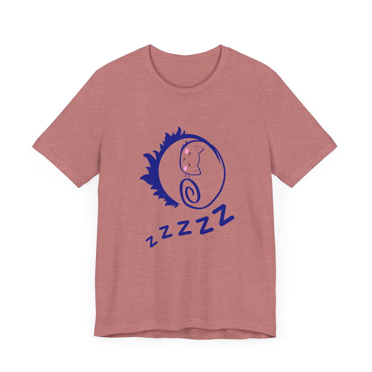 Sleeping Cat Print T-Shirt