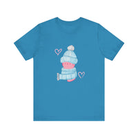 Thumbnail for Cat Tee - Cute Winter Pink Cat Design