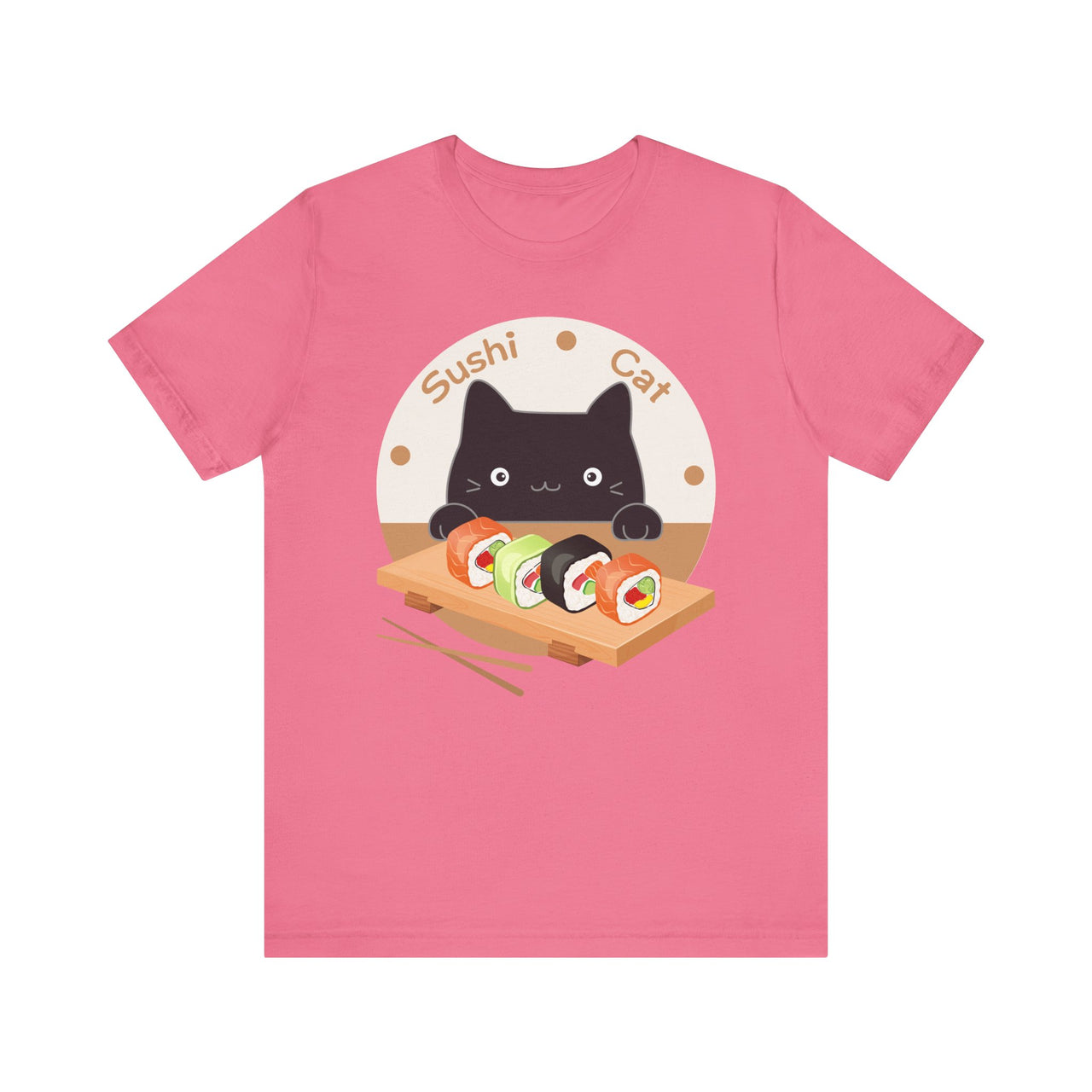 Funny Cat Shirt for Men and Women Short Sleeve Tee Cute Sushi Cat