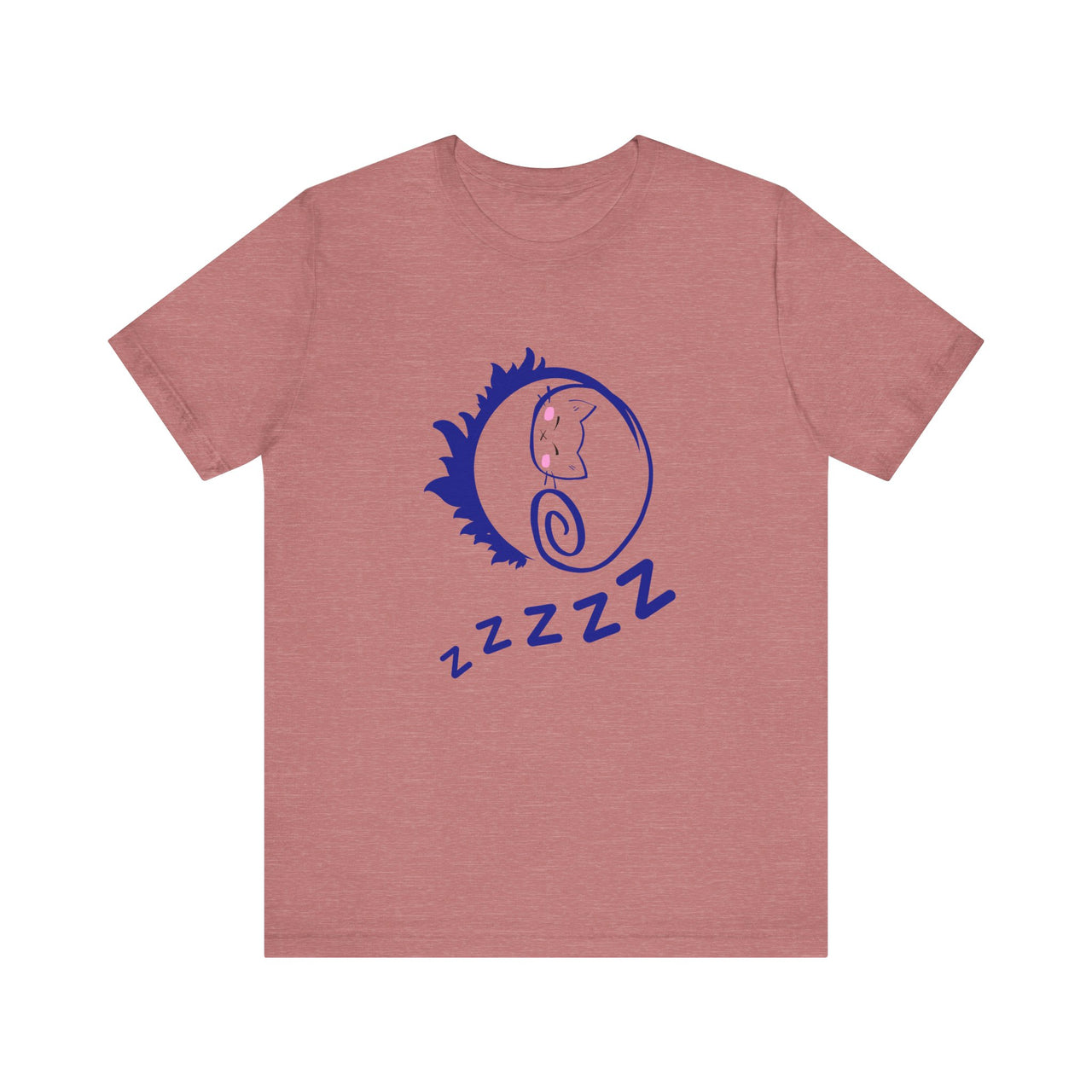 Sleeping Cat Print T-Shirt