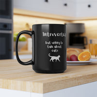 Thumbnail for Black Ceramic Cat Mug 15oz Cute Cat Mug Introvert