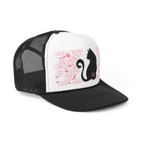 Thumbnail for Trucker Cap Cats and Roses Adjustable One Size