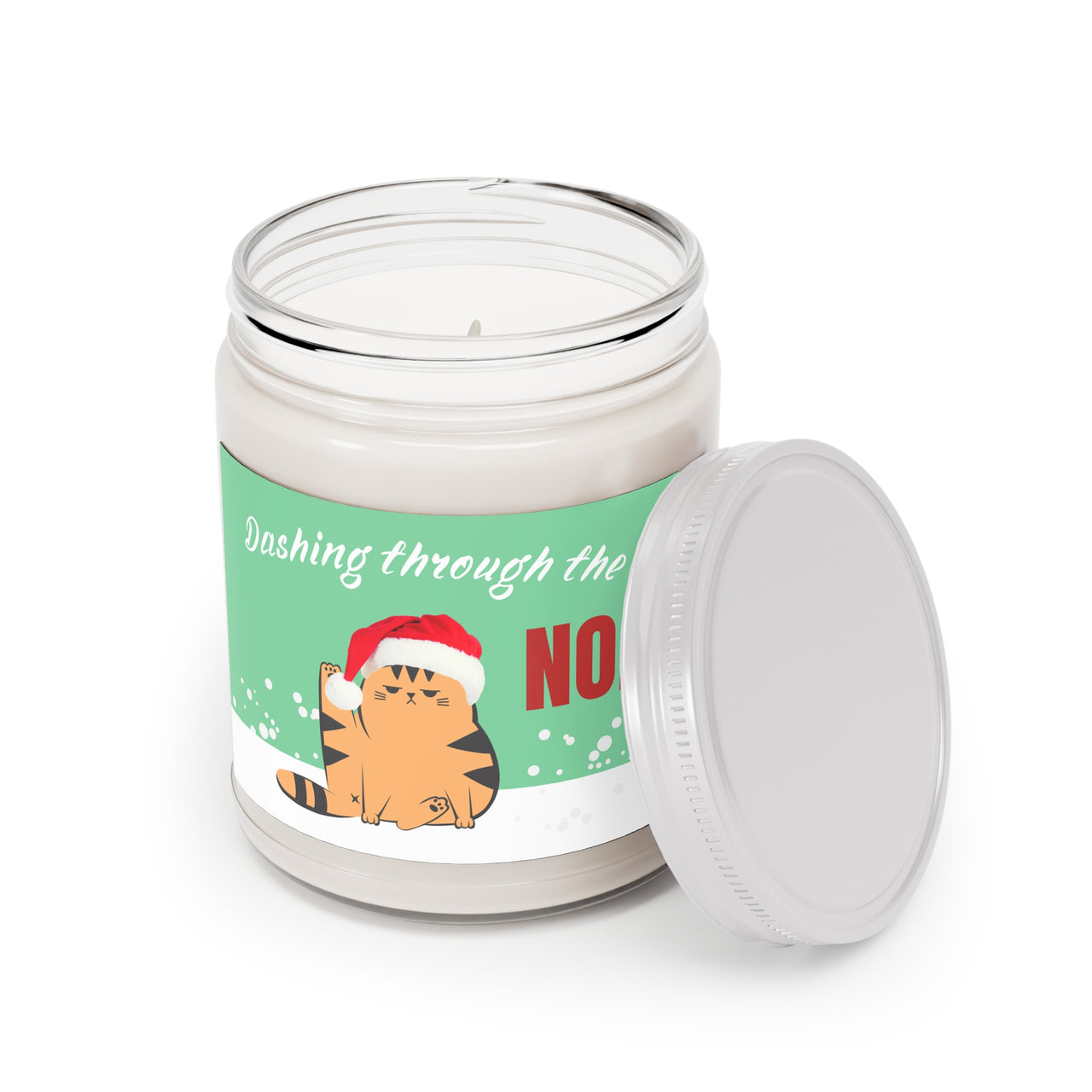 Funny Christmas Cat Scented Candle Dashing Through the No