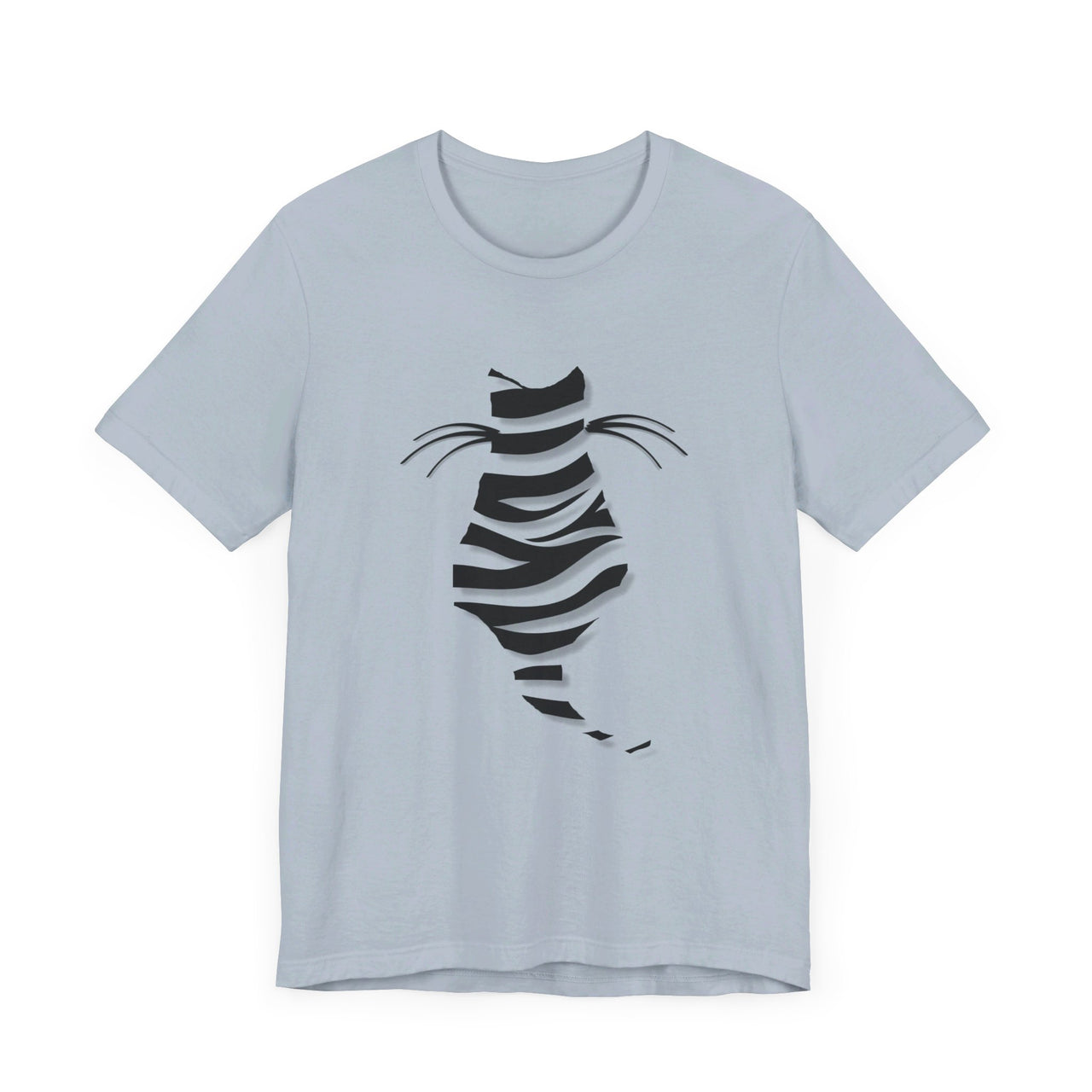 Cat shirt for men and women featuring a striped cat silhouette