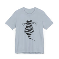 Thumbnail for Cat shirt for men and women featuring a striped cat silhouette