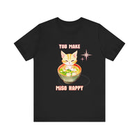 Thumbnail for Cute Cat Shirt Men's and Women's Funny Graphic Tee Happy Miso Cat