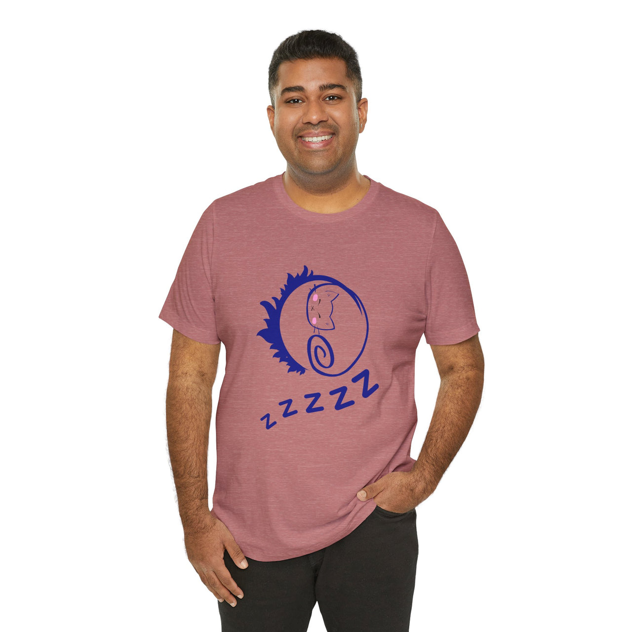 Sleeping Cat Print T-Shirt