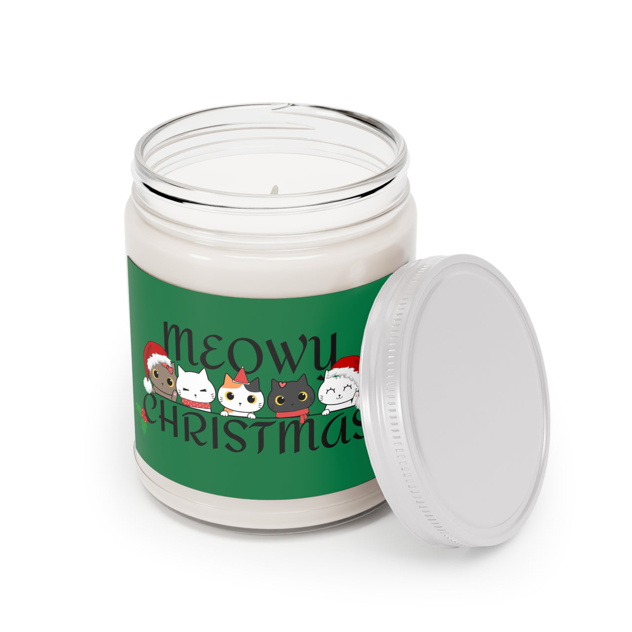 Holiday Scented Candle Meowy Christmas Cats