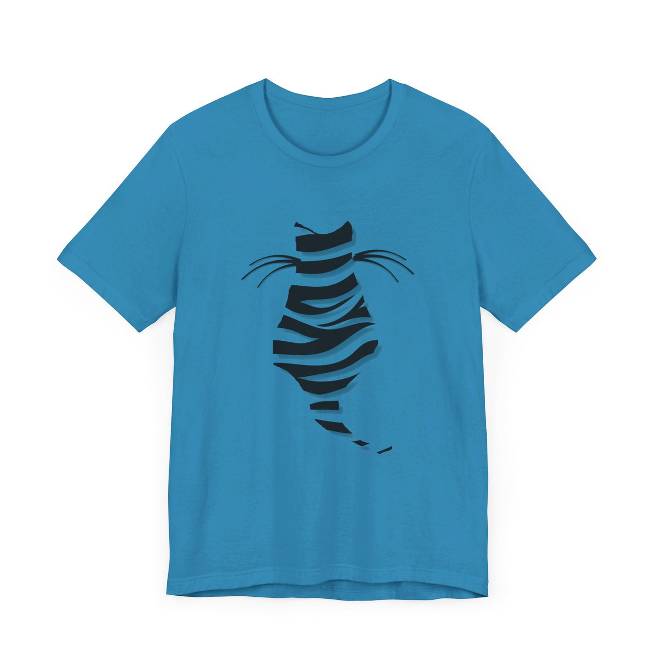 Cat shirt for men and women featuring a striped cat silhouette