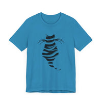 Thumbnail for Cat shirt for men and women featuring a striped cat silhouette