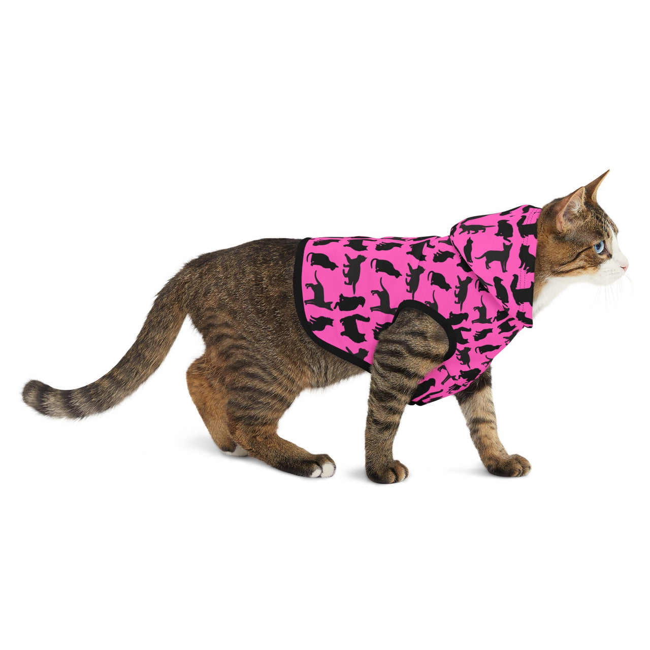 Pet Hoodie Pink Cats Silhouette Cute Funny Cat Jacket Accessory