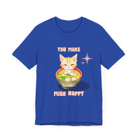 Thumbnail for Cute Cat Shirt Men's and Women's Funny Graphic Tee Happy Miso Cat