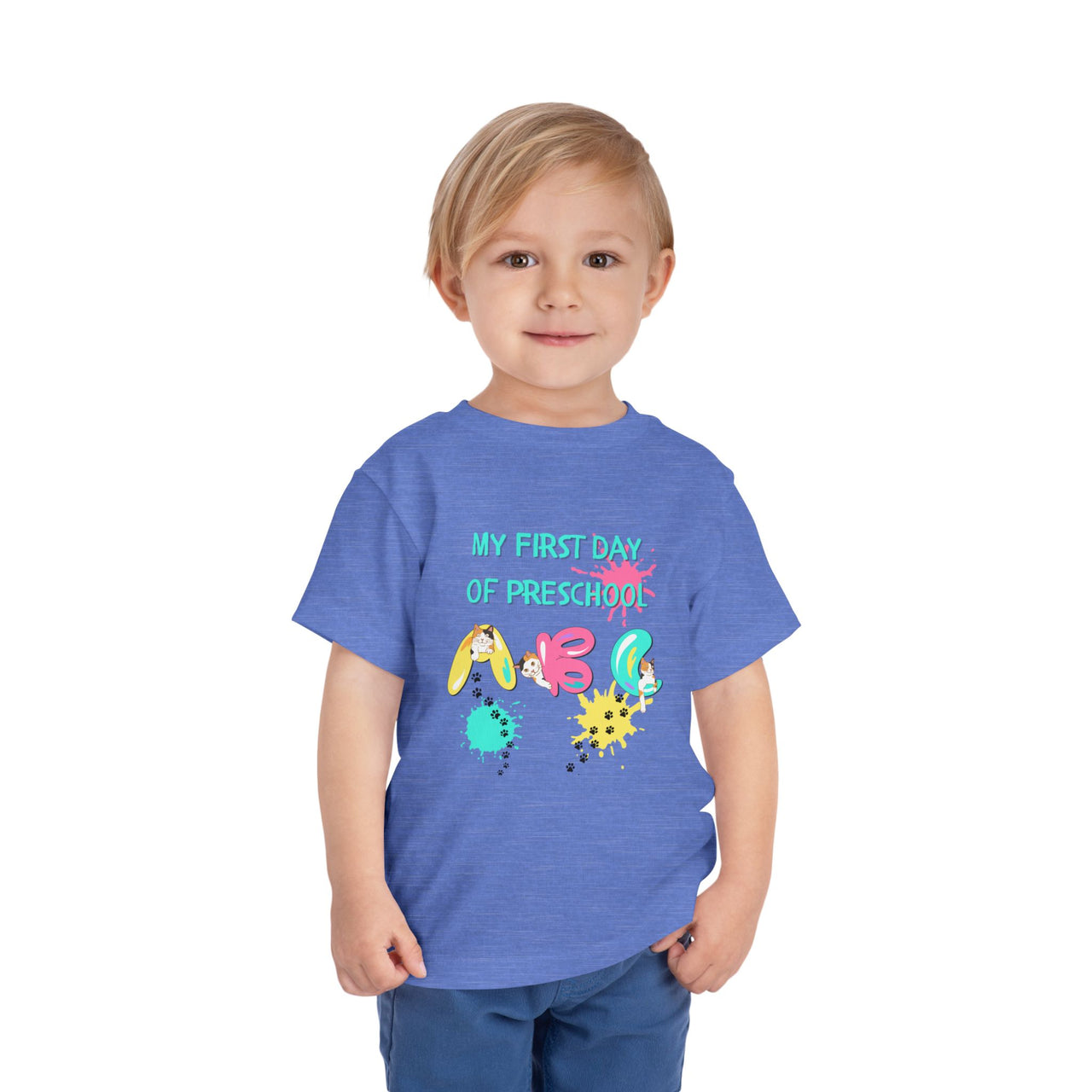 Toddler Tee - First Day of Preschool Cute Cat Shirt