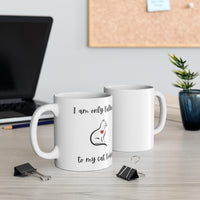 Thumbnail for Mug Ceramic Coffee 11oz Microwave Dishwasher Safe Talking to My Cat