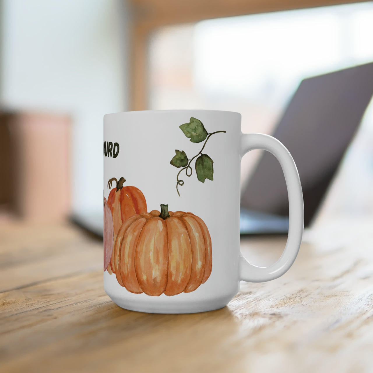 Oh My Gourd Halloween Funny Cute Cat Pumpkin Ceramic Mug 15oz