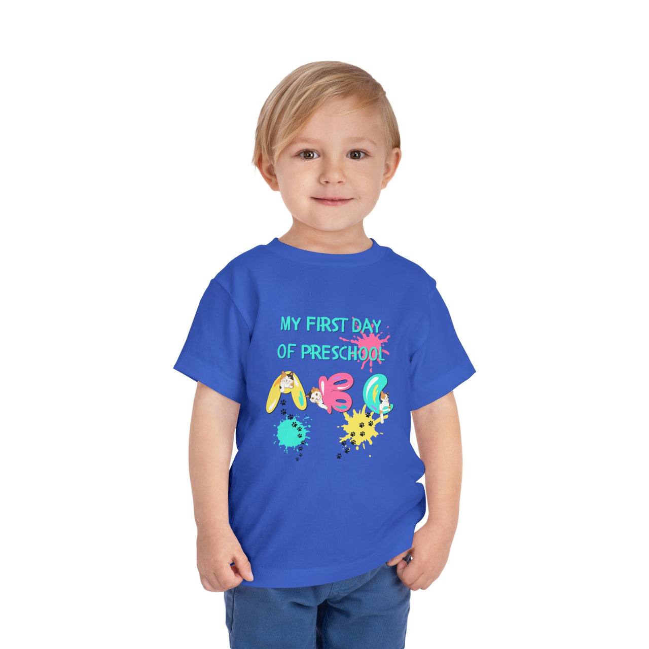 Toddler Tee - First Day of Preschool Cute Cat Shirt