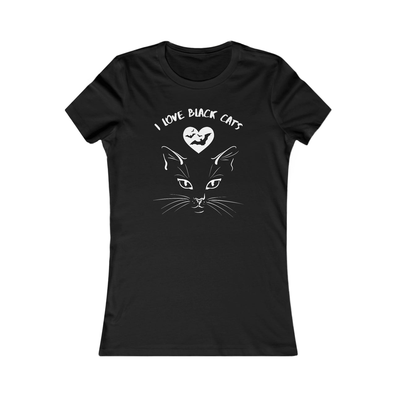 I Love Black Cats Shirt Halloween Women's Favorite Cat Tee