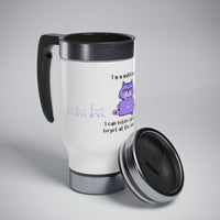 Thumbnail for Stainless Steel Travel Mug with Handle, 14oz Multitasker Funny Cute Cat Mug